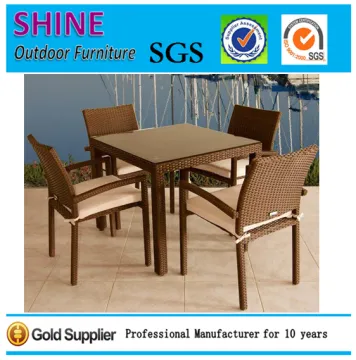 Rattan Wicker Dining Table and Chair Set Dining Room Furniture