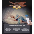 Decorative Classic Solid Wood Blade Ceiling Fan Light