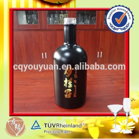 China fancy black japanese sake bottles wholesale