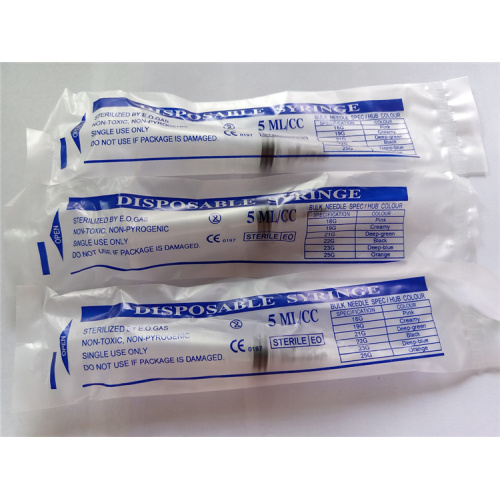 3 Part Medical Plastic Disposable Syringe with Needle