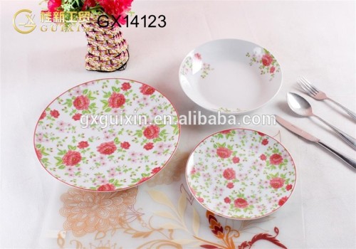 GUIXIN-18-piece Fine Durable Porcelain Plate for Family and Restaurant, round