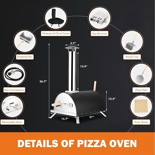 Hornos de pizza a gas duraderos con distribución uniforme del calor