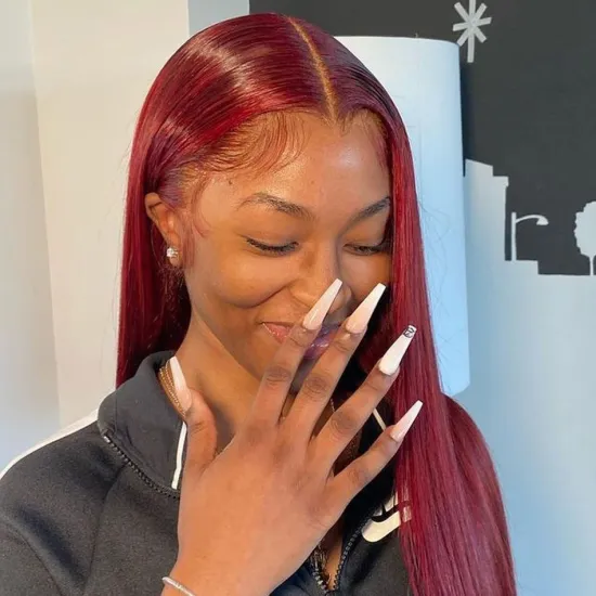 Cheap Hd Full 99J Red Colored Raw Brazilian 100% Virgin Human Hair HD Full Lace Wig Lace Front Wig Human Hair For Black Women
