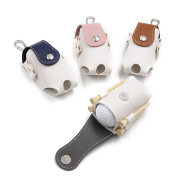 Factory Supply: Portable PU Leather Golf Ball Pouch, Tee Holder & Storage Case for Men and Women
