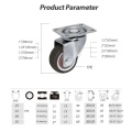 TPE Top Plate Swivel Caster Medical Bed Wheels