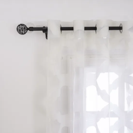 Modern European-American Style Semi-Transparent Voile Jacquard Sheer Window Curtains for Hotel Living Room Decoration