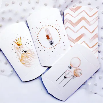 Empty pillow shape candy packaging box