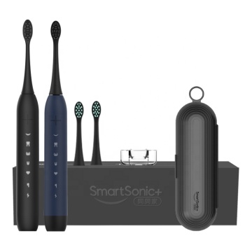 IPX 7 Wireless Charging Double Set Sonic Electric Travel Toothbrush - 50dB Silent