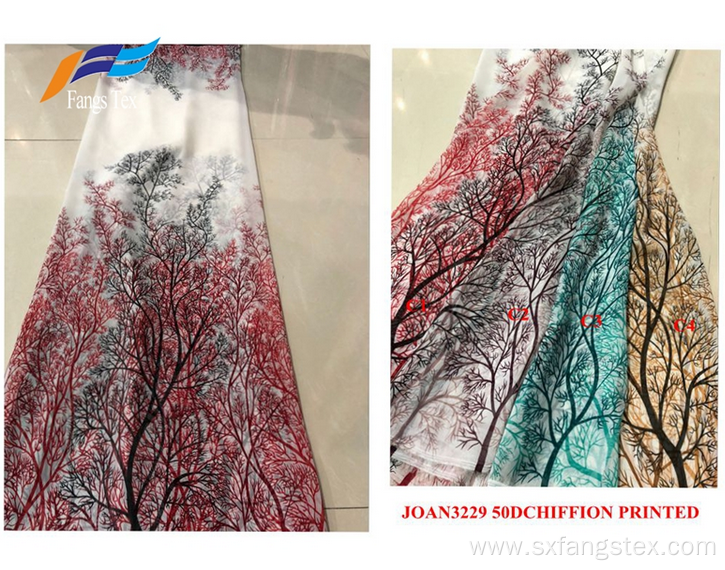 Polyester 50D Arab Chiffon Printed Abaya Dress Fabric