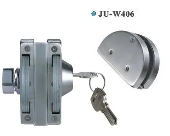 glass lock with brass keys and button