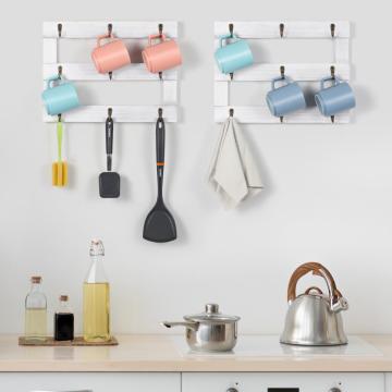 Wall Mounting Coffee Mug Holder with Metal Hooks