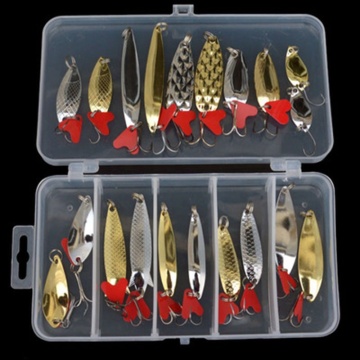 ERRANTRY Mixed Lure Kit: Gold & Silver Baits with Box