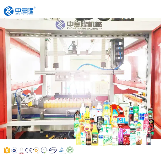 Automatic Box Erector and Robotic Packaging for Beverage Bottles