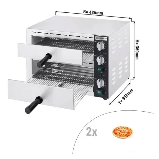 Electric Commercial Pizza Oven with 2 Baking Chambers for Sale