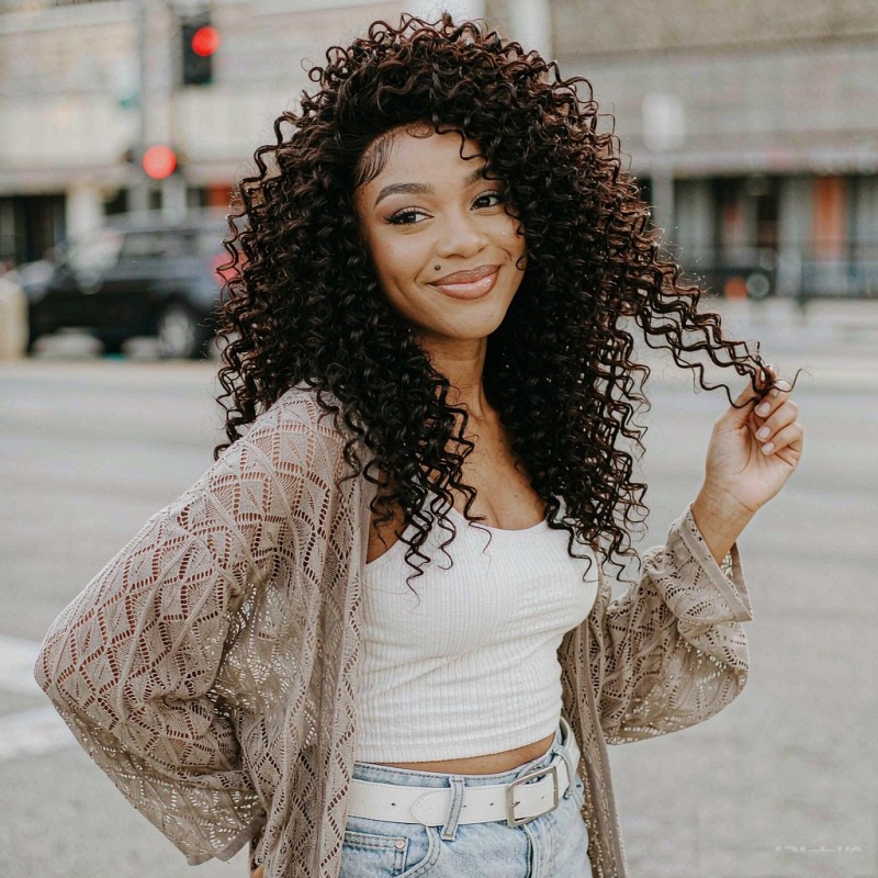 Curly Human Hair Lace Closure Wig