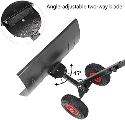 Adjustable Blade Path Snowboard Snow Shovel with Pneumatic Wheel