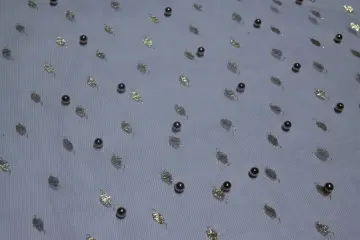 100%Nylon Gold Pattern Mesh Fabric With Lulu