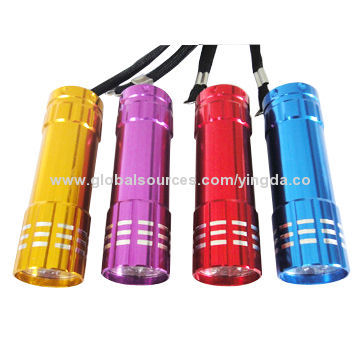 9-piece LED Torch, 3*AAA Battery, OEM Orders are Welcome