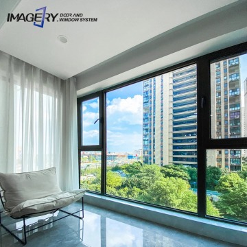 Modern Black Double Glazed Aluminium Windows with Security Screens