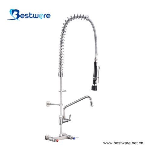 Industrial Faucet Polished Nickel Wall Mount Kitchen Faucet Manufactory