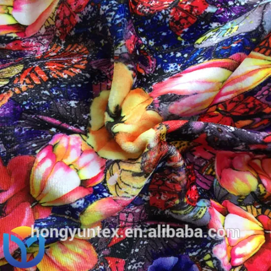 93 polyester 7 spandex printed super-soft short blanket velvet