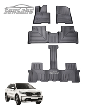 SONSANG Professional TPE Car Floor Mats Custom 5D Car Mats for KIA Sorento 2024 - 7 Sets