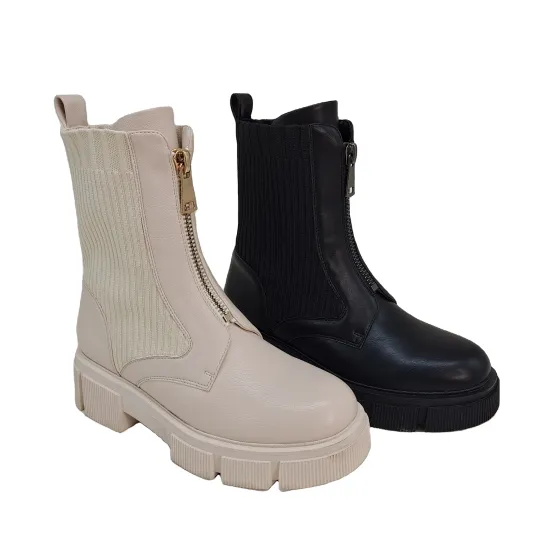 Women's Fashion Designer Black Combat Boots for Fall