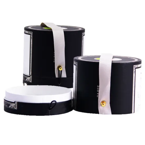 Paper tube box perfume packaging box with ribbon