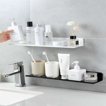 পার্টিশন স্টোরেজ সহ ওয়াল-মাউন্ট করা মেটাল বাথরুম র্যাক