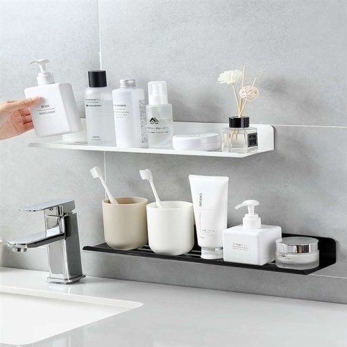 পার্টিশন স্টোরেজ সহ ওয়াল-মাউন্ট করা মেটাল বাথরুম র্যাক