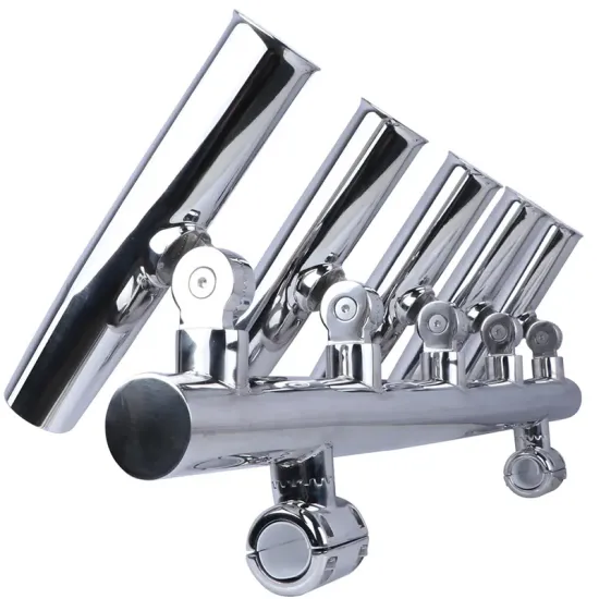 304 Stainless Steel 5-Pipe Row Fishing Rod Holder for Boats and Yachts