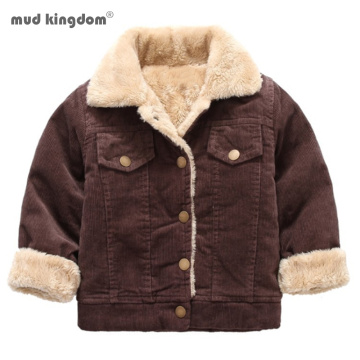 Mudkingdom Kids Clothes Winter Corduroy Lined Fashion Boys Girls Jacket 2020 Long Sleeve Thick Warm Outerwear Coats