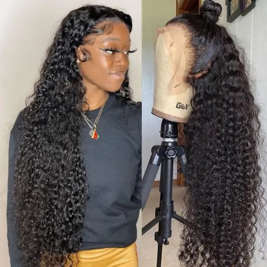Sunlight water wave lace front mink wig woman raw human hair virgin brazilian pre pluck 13x4 lace wig