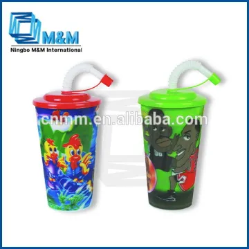 3d Cup With Straw Plastic Cup With Lid