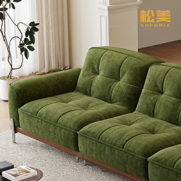 Модульный реконфигурируемый диван-букле лесно-зеленого цвета