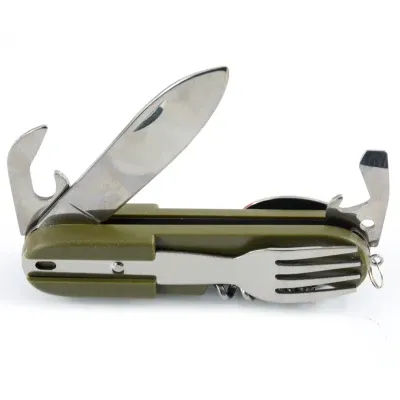 Outdoor Multifunctional Tableware Portable Folding Stainless Steel Camping Cutlery