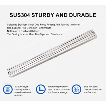 Drain du sol de douche de salle de bain rectangle polyvalent