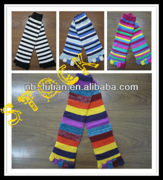 fashional stripe Five toe socks STOCK/ funny cotton knitted long socks