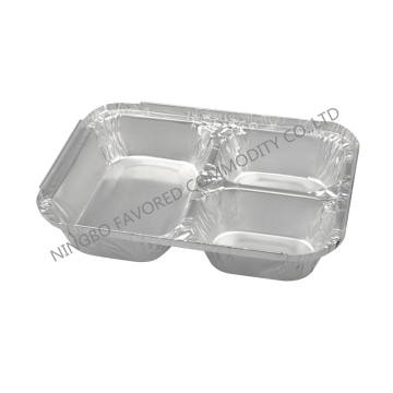 Aluminium foil container with3 compart pan