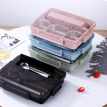 Boîte à lunch à grande capacité 304 en acier inoxydable - Boîte à bento de 1200 ml pour les enfants