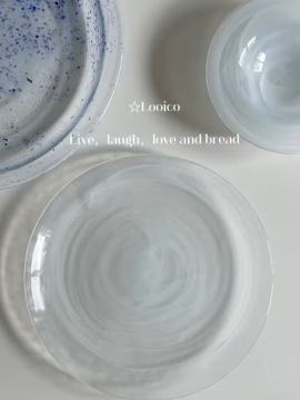 Exquisite Glass Tea Set with Macaron Blue Hue