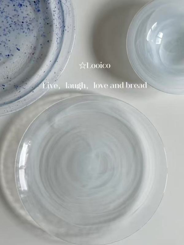 Exquisite Glass Tea Set with Macaron Blue Hue