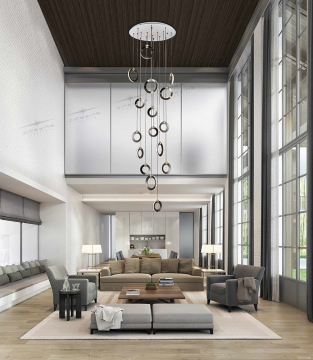 โคมไฟระย้าเพดานอลูมิเนียม LED LED Hanging Lighting