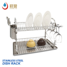stainless steel 2 tier dish drying rack