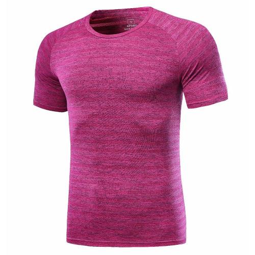 Camisa de corrida seca rápida de cor de rosa
