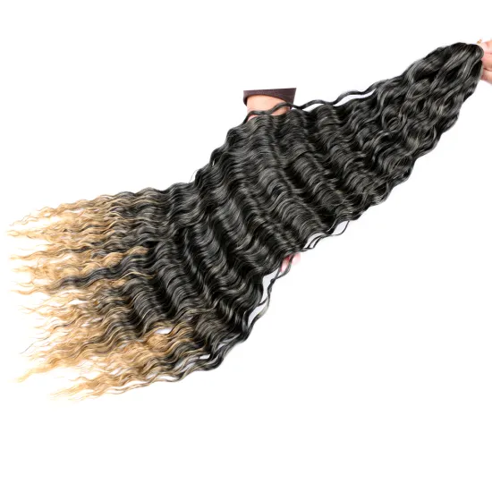 Hot 32Inch Deep Wave Ocean Wave Deep Wave Synthetic Crochet Braid Hair Extension Customs Size Synthetic Braiding Hair