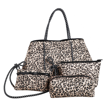 Ladies Perforated Neoprene Beach Bag Tote Handbag for Summer