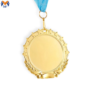 Custom blue enamel of gold metal medals