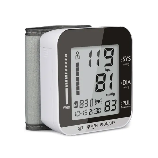 Smart Watch Blood Pressure Monitoring Wrist Sphygmomanometer Digital Blood Pressure Monitor  251A Black and white with voice