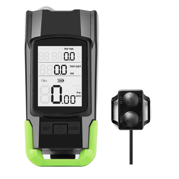 Rechargeable Waterproof Bicycle Front Headlight with Bike Computer, Speedometer, and Odometer